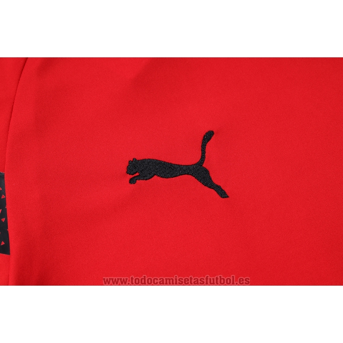 Chandal del AC Milan Manga Corta 2022-2023 Rojo - Pantalon Corto
